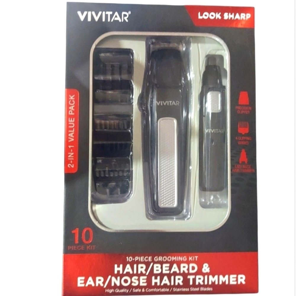 Vivitar Black Hair and Beard Trimmer Kit